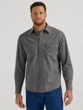 Cowboy Cut Denim Pearl Snap Shirt by Wrangler - Washed Black