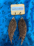 Copper Embossed Angel Wing Earring