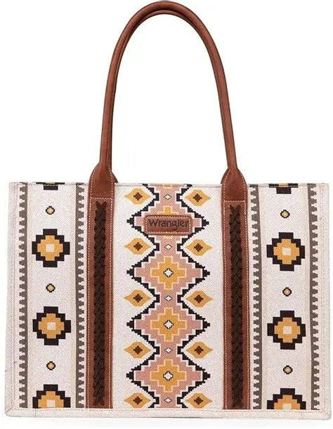 The Saddle Blanket Wrangler Large Tote Purse in Arizona Cream