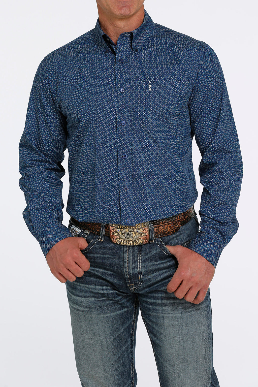 The Maverick Royal Men's Long Sleeve Button Up
