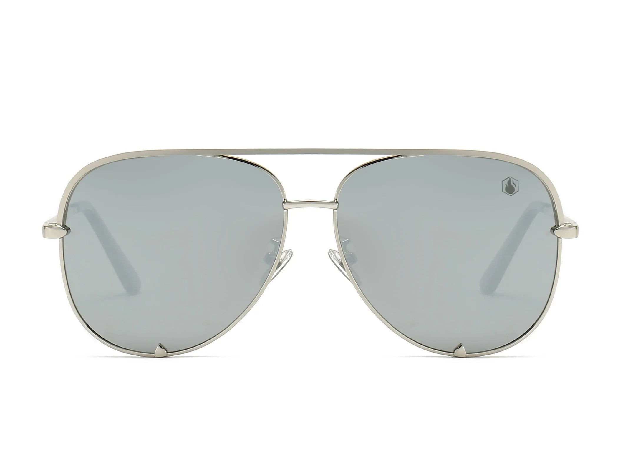Jaden Aviator Sunglasses in Silver Phoenix by American Bonfire