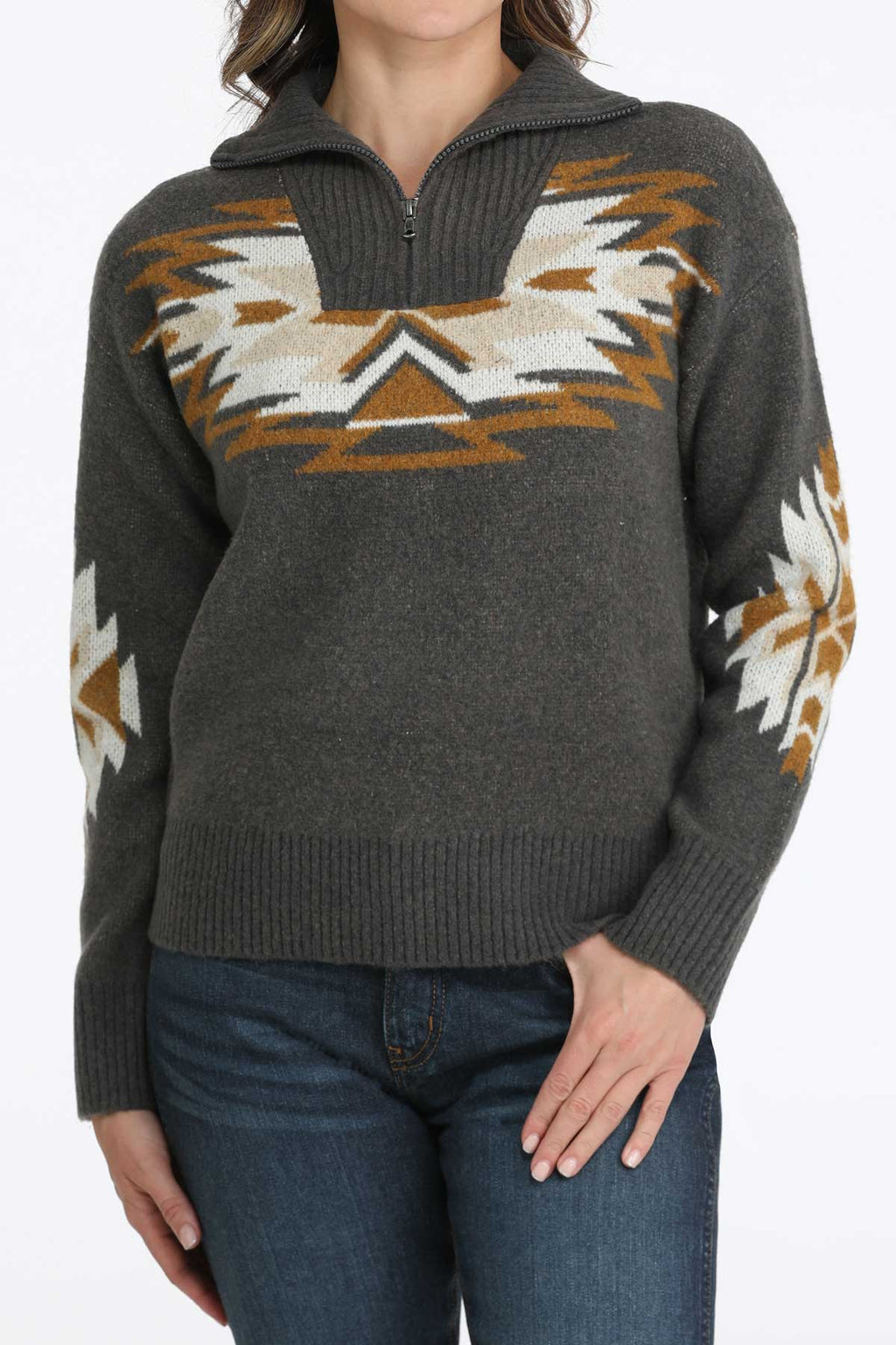 The Cowbabe Class Ladies 1/4 Zip Sweater by Cinch