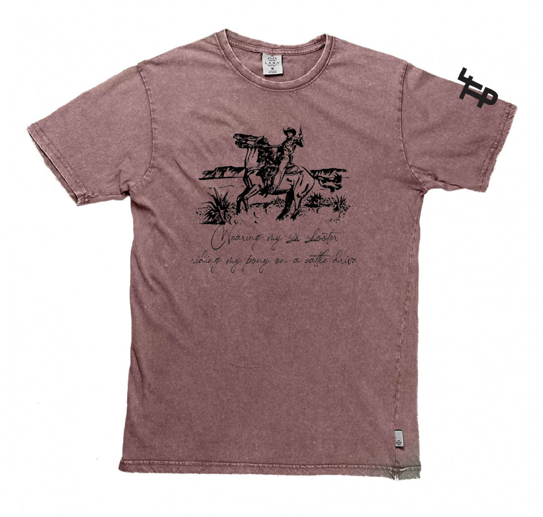 Wearing My Six Shooter Tee in Rustic Rose