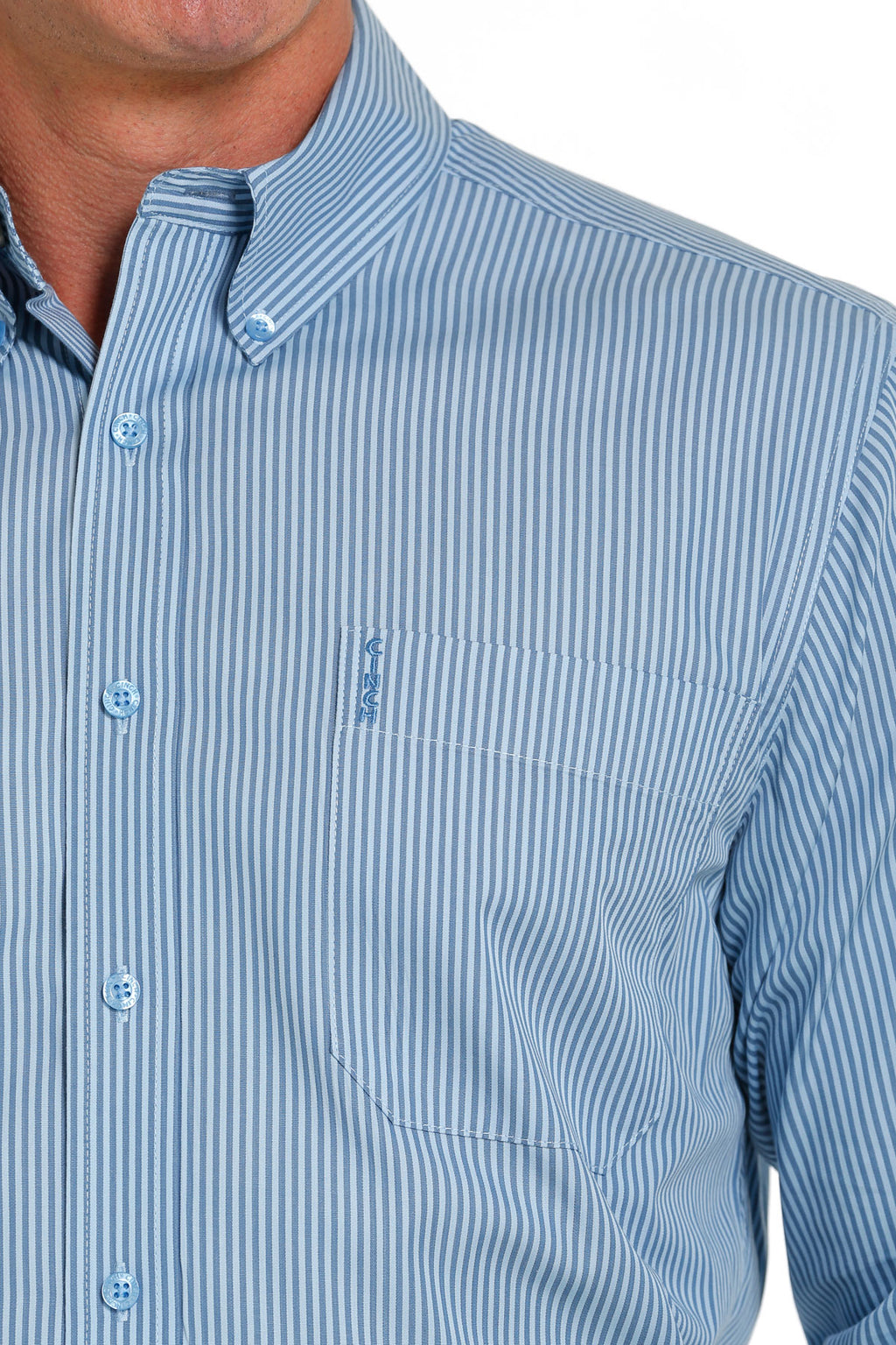 The Pick Up Man Shirt in Blue Stripes by Cinch