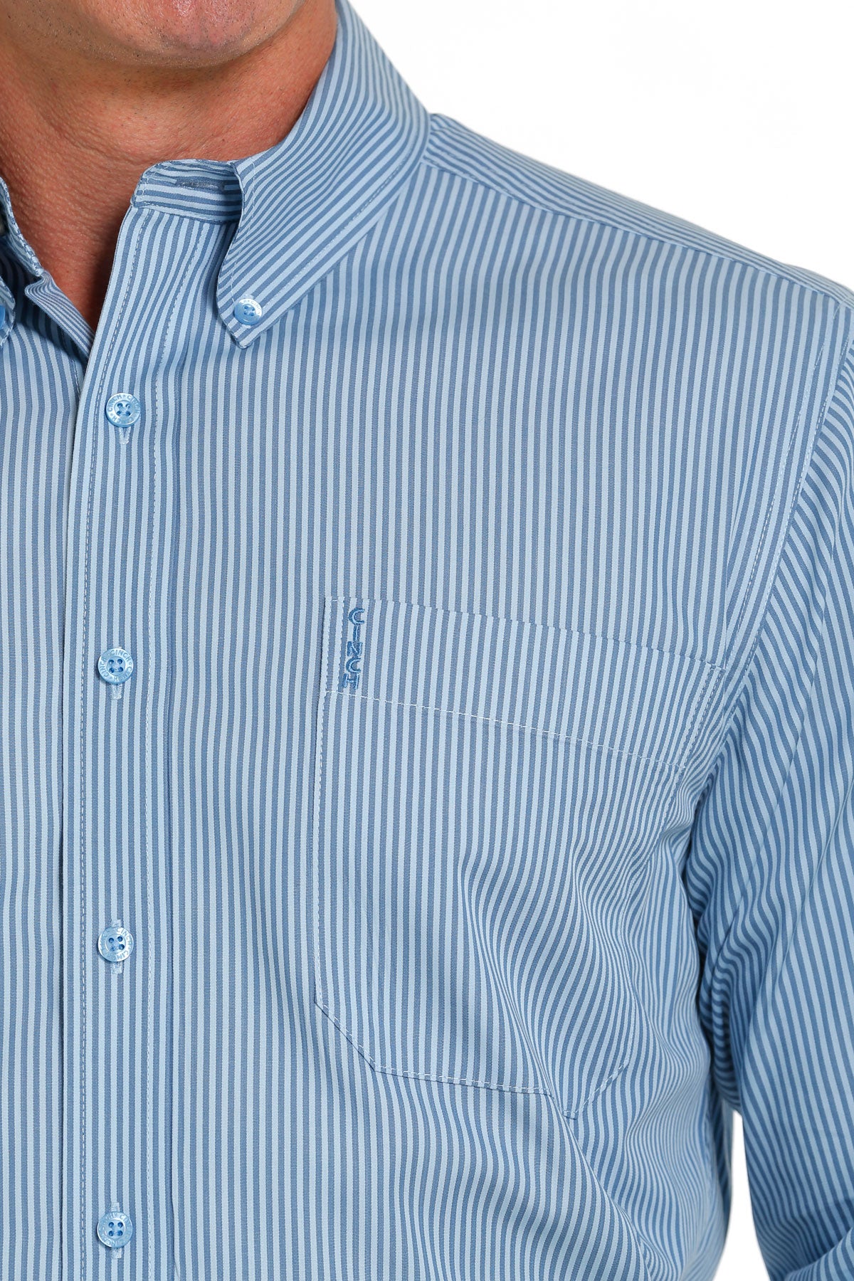 The Pick Up Man Shirt in Blue Stripes by Cinch