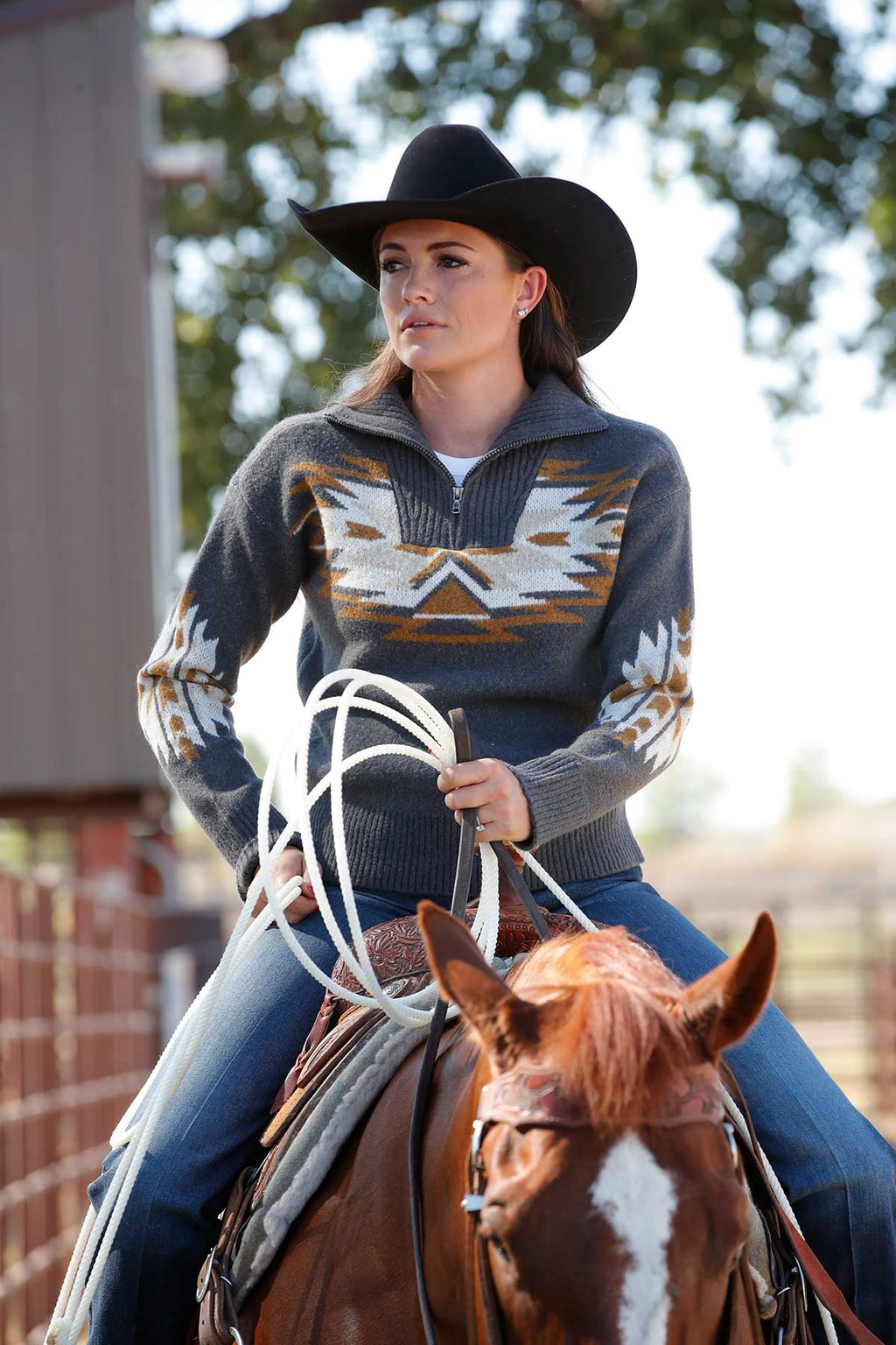 The Cowbabe Class Ladies 1/4 Zip Sweater by Cinch