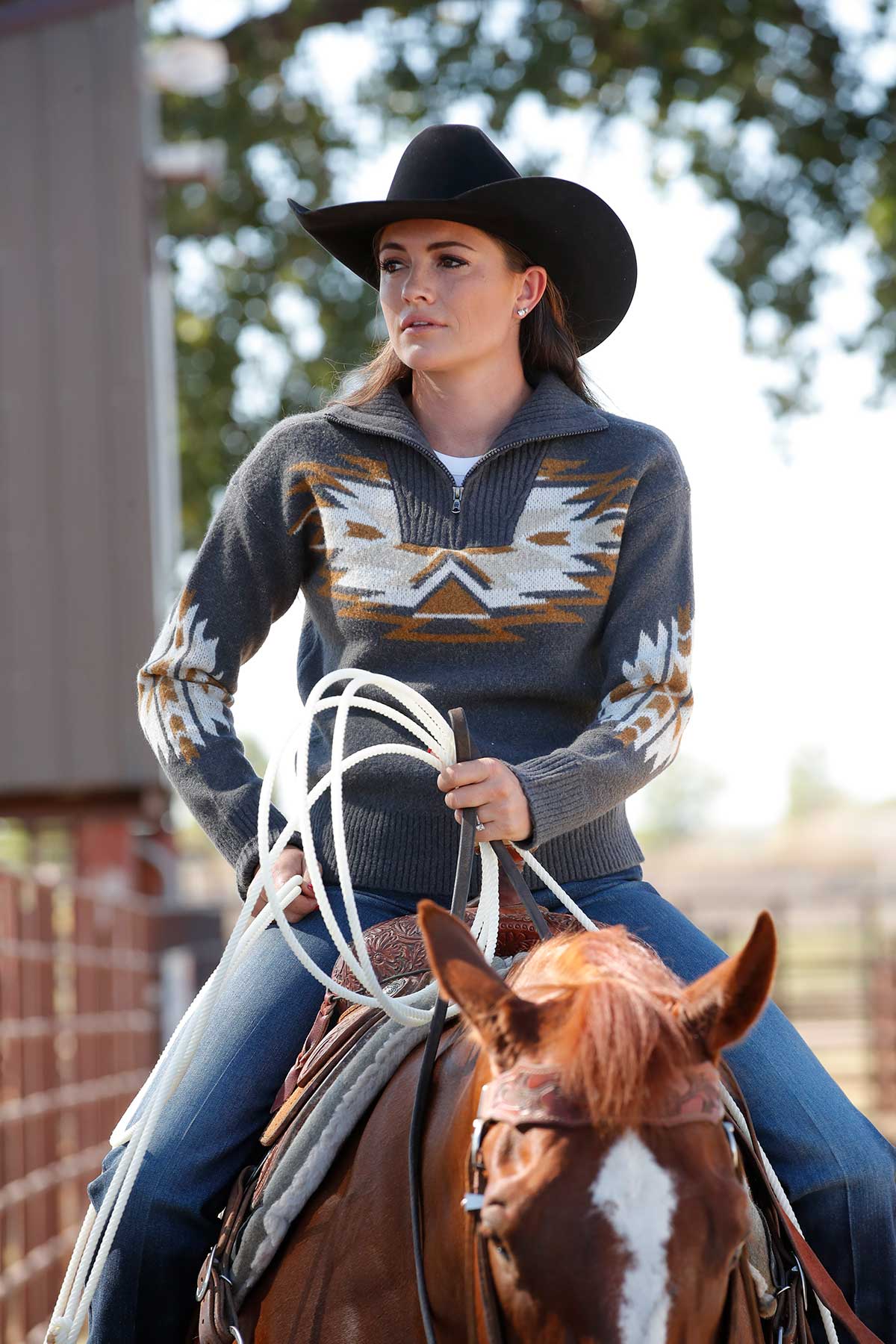 The Cowbabe Class Ladies 1/4 Zip Sweater by Cinch