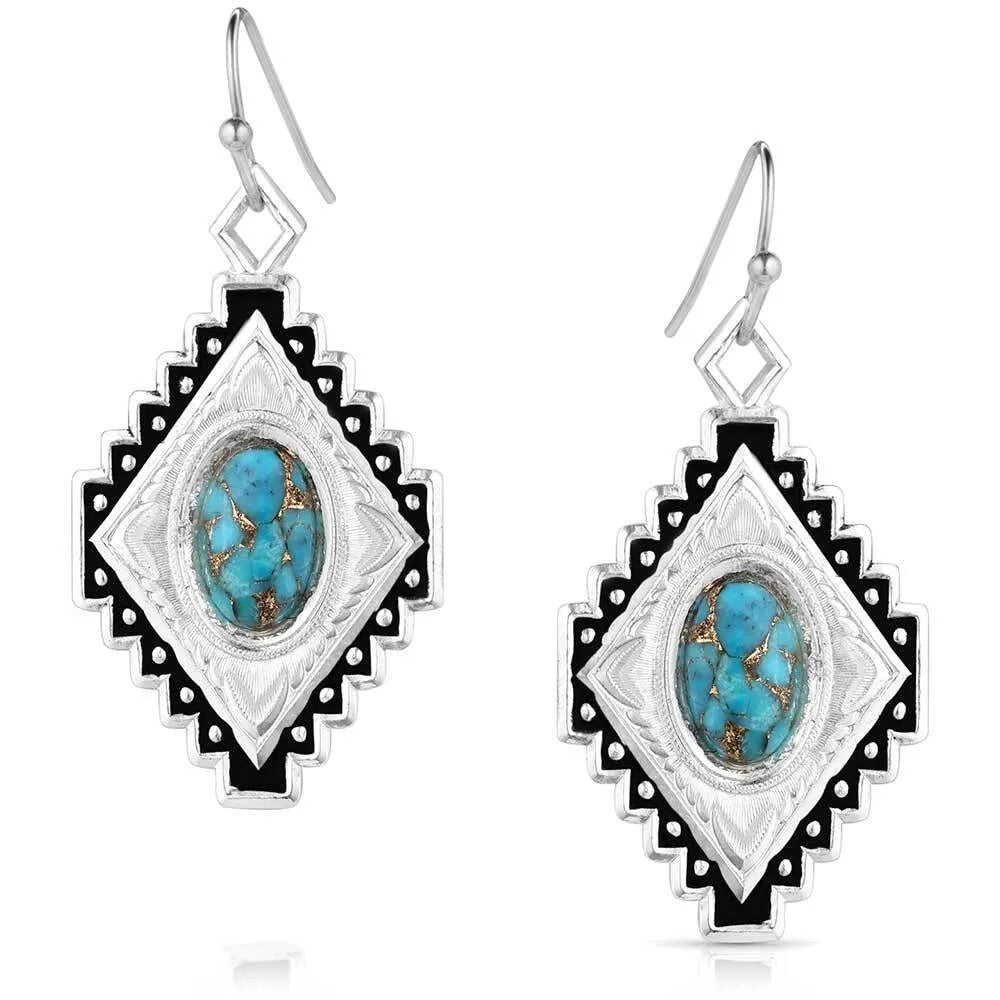 Diamond of the West Turquoise Earrings by Montana Silversmiths