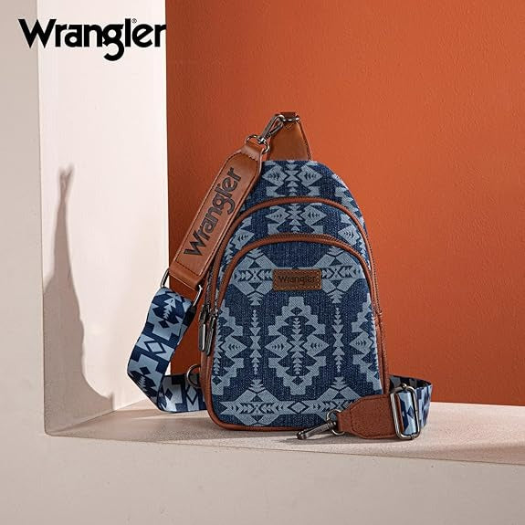 The Southwest Sling Crossbody Sling Bag by Wrangler - Jean