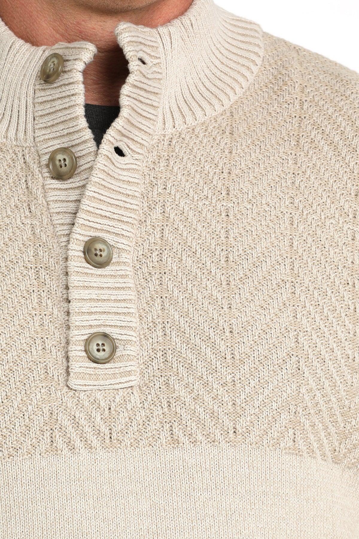 The Houston Men's Quarter Button Sweater by Cinch