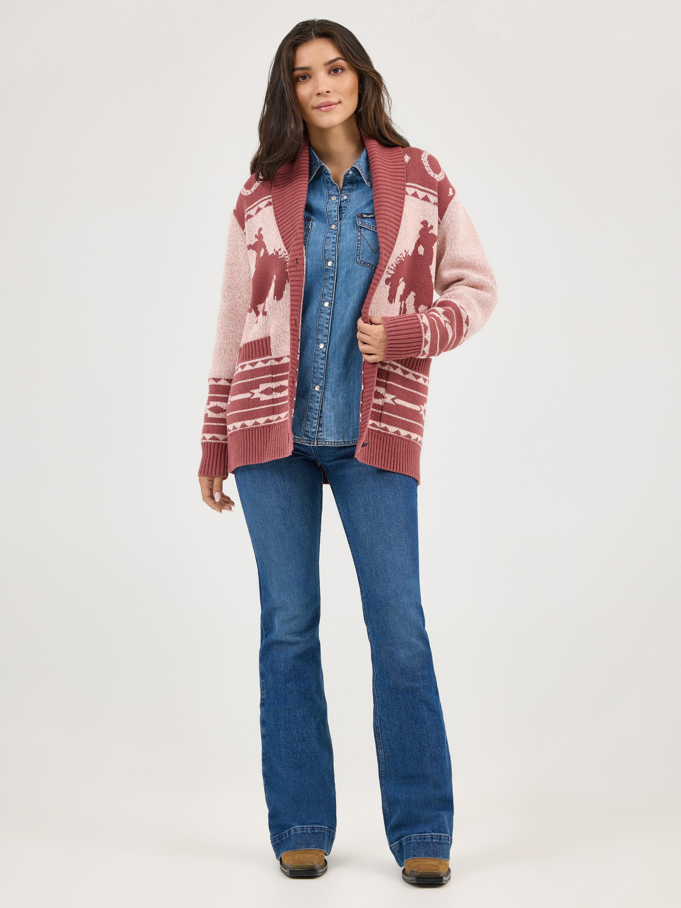 The Strawberry Milk Caballada Cardigan by Wrangler