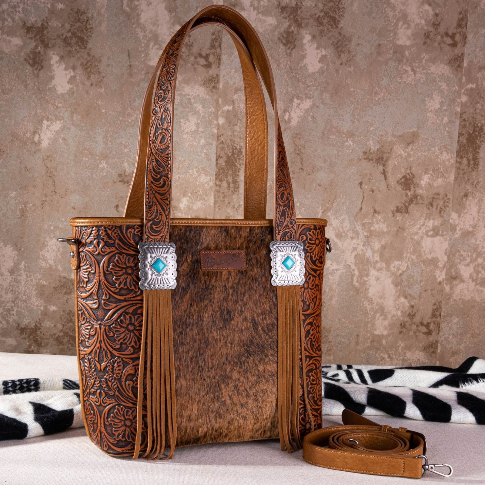 The High Brow Cat Wrangler Tote Purse in Red Brindle