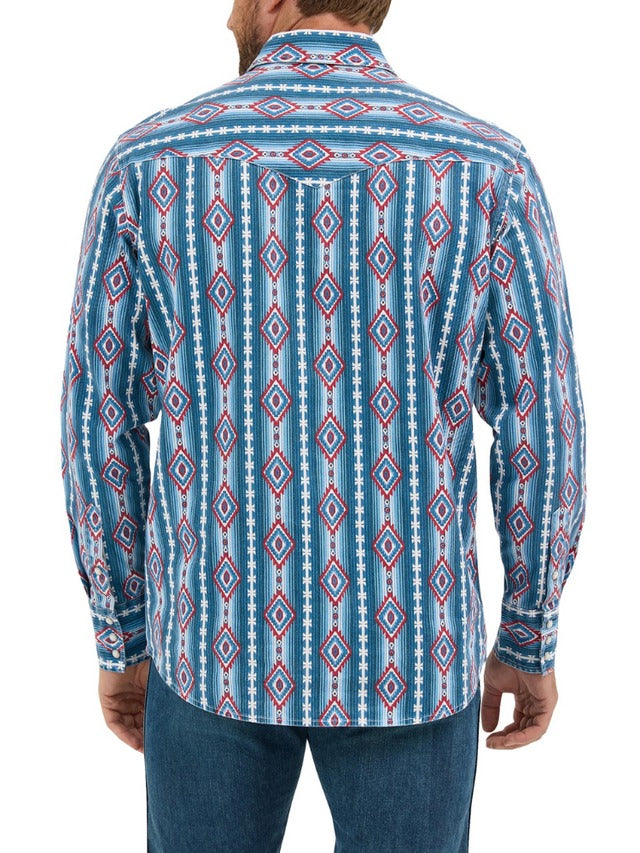 Neon Rainbow Cowboy Cut Classic Fit Pearl Snap Shirt by Wrangler