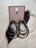 Zara Beaded Triple Tear Drop Earrings