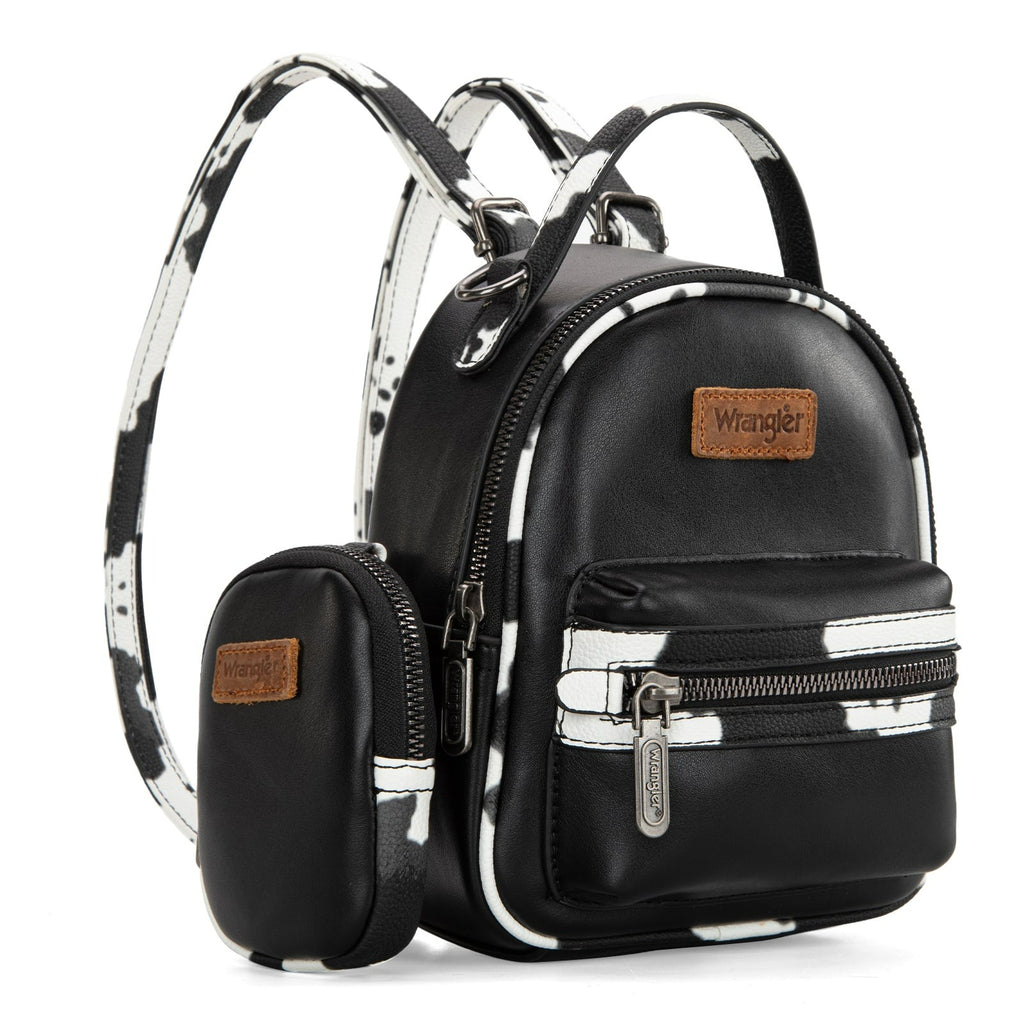 The Dairy Delight Mini Backpack by Wrangler - Solid Black w Trim