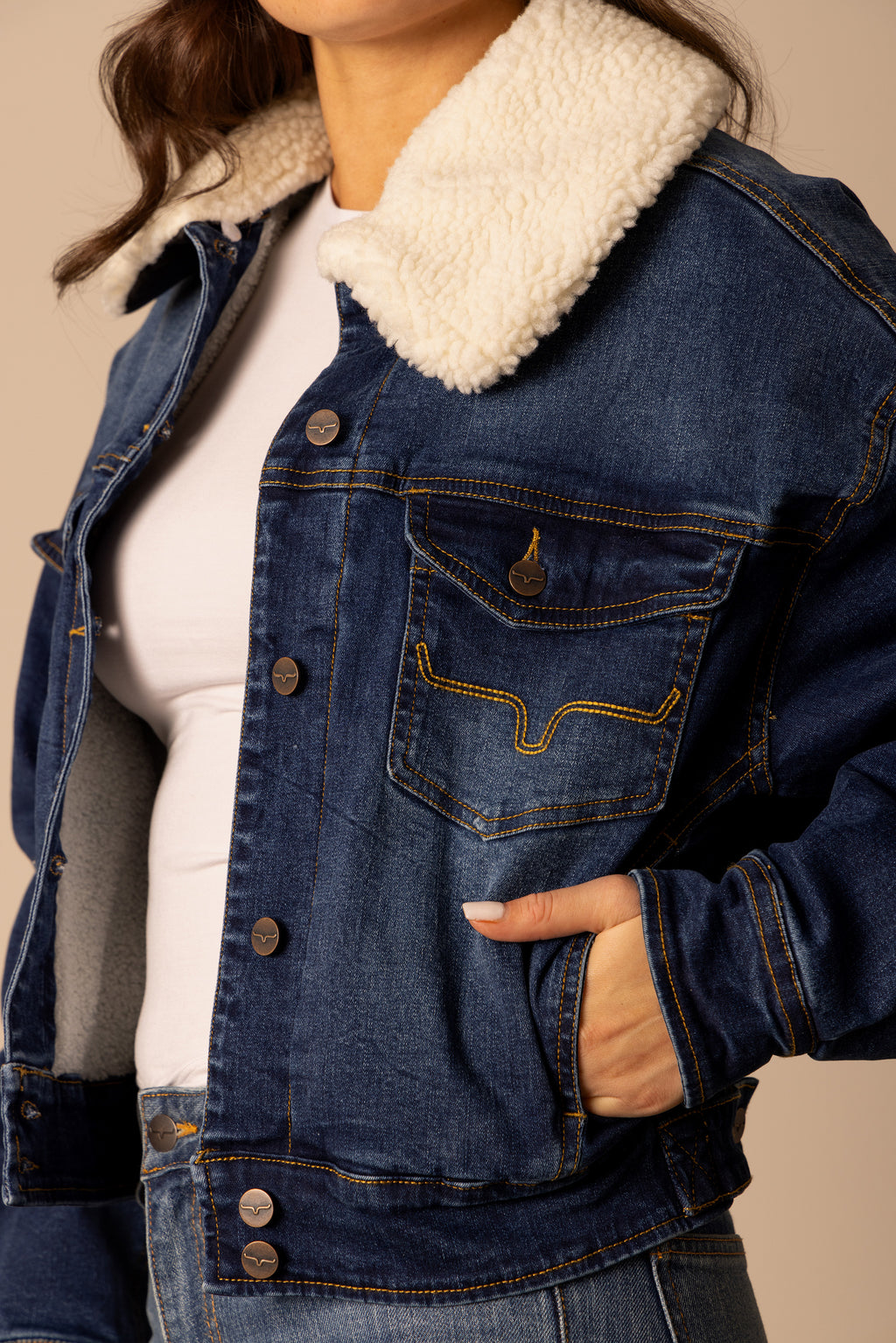 The Leela Denim Jacket by Kimes Ranch - Dark Indigo