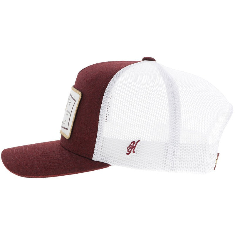 Rank Stock Hat by Hooey Maroon/White