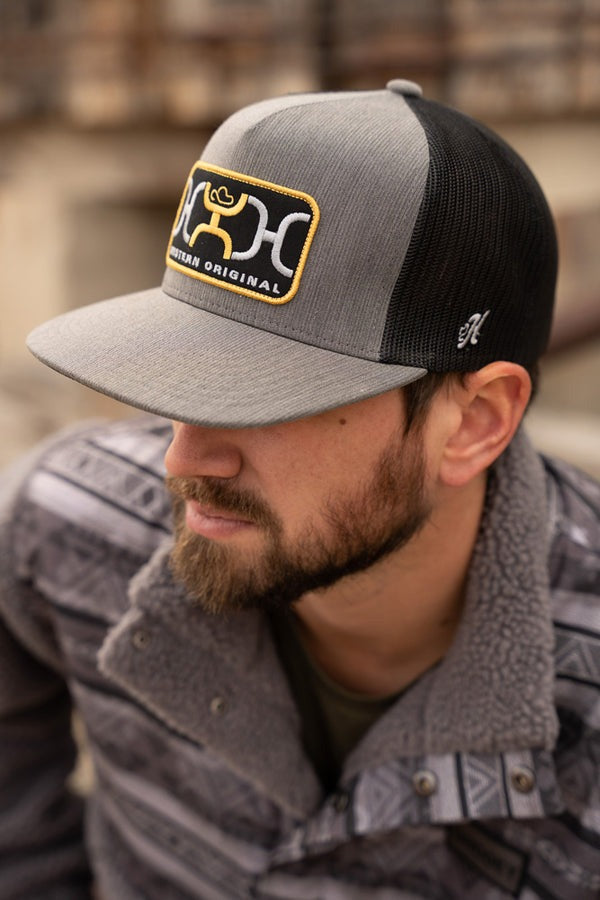 The Armani Hat by Hooey Charcoal Pinstripe/Black