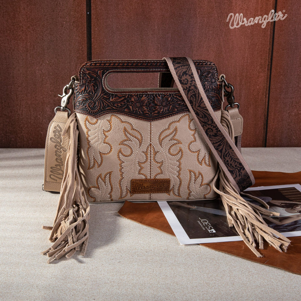 The Boot Stitch Babe Purse by Wrangler in Latte