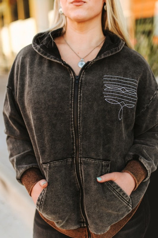 The Boot Stitch Babe Hoodie By Lucky & Blessed