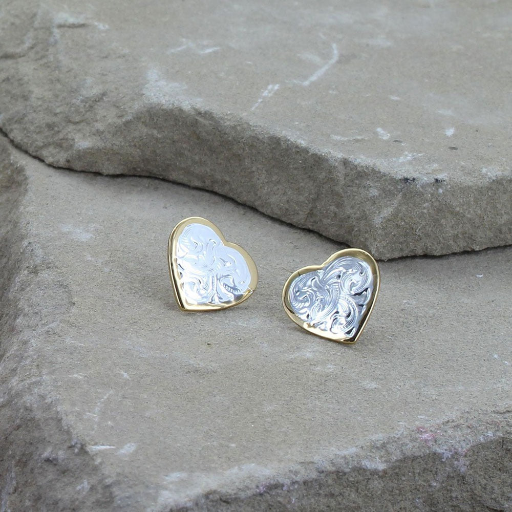 Classic Heart Stud Earrings by Montana Silversmiths