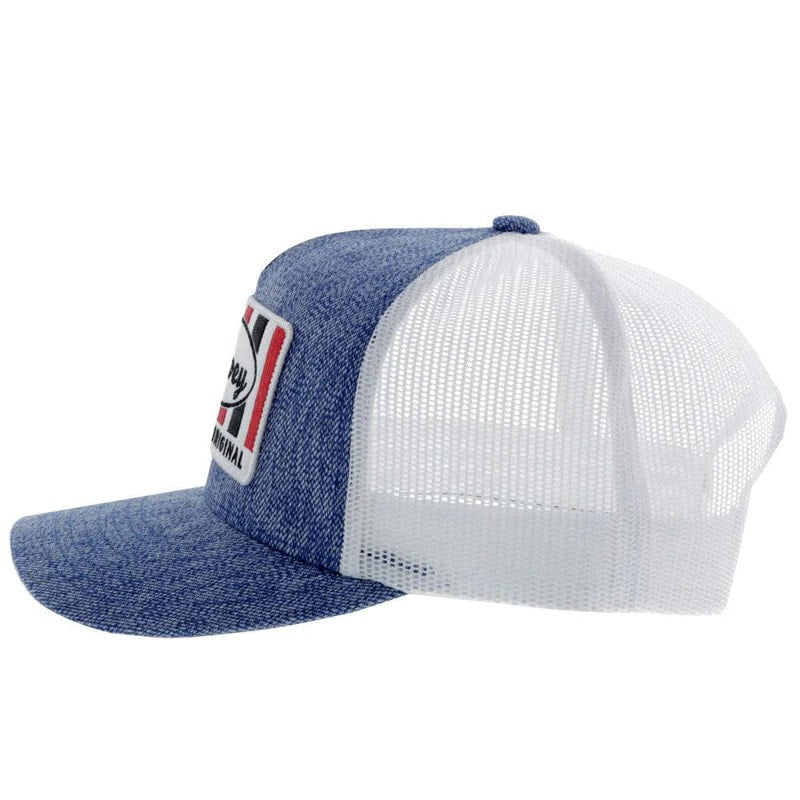 Throw Back Hat by Hooey in Denim/White