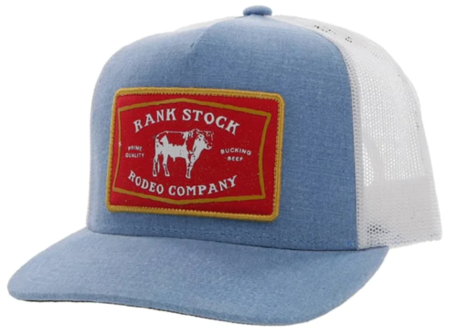 Rank Stock by Hooey Denim Blue/White Hat