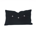 Studs & Conchos Pillow in Black Suede