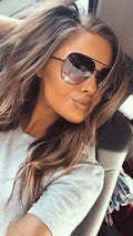 Jaden Aviator Sunglasses in Obsidian by American Bonfire