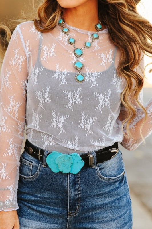 The Lilacs & Heartaches Lace Mesh Shirt