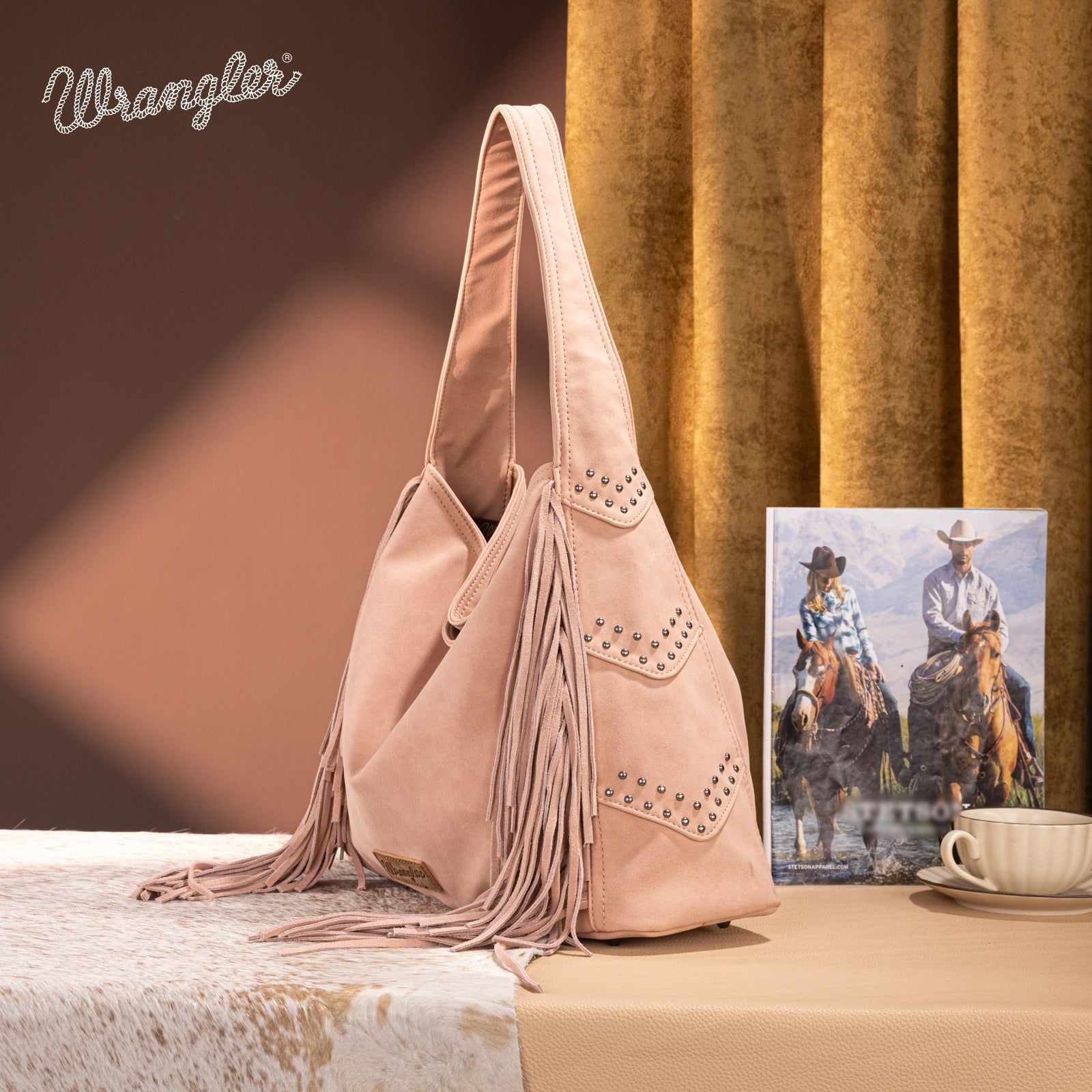 The Tracy Hobo Purse by Wrangler in Dark Pink