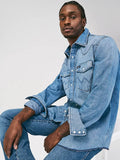 Cowboy Cut Denim Pearl Snap Shirt by Wrangler