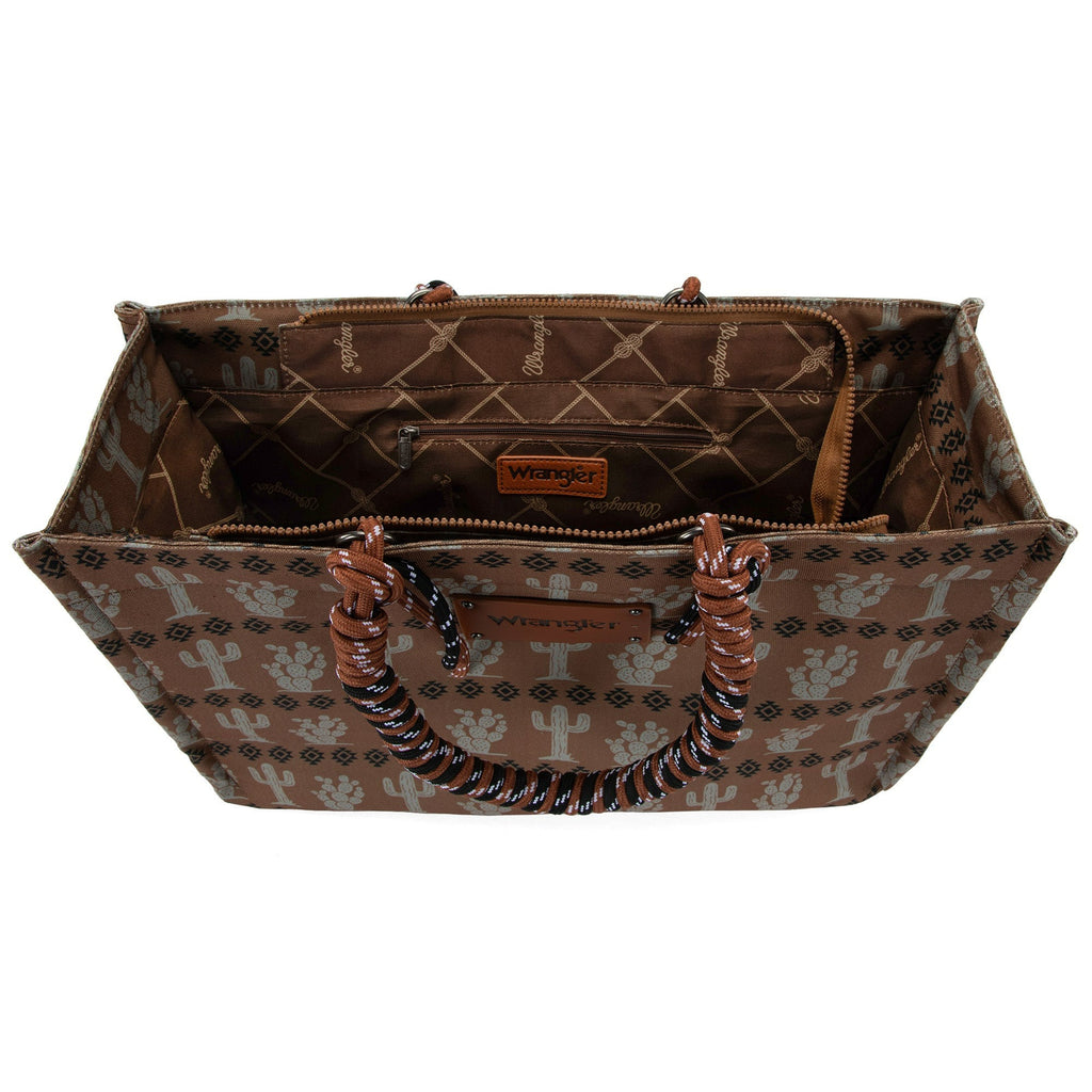 The Cactus Craze Wrangler Tote Purse in Coffee