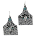 On the Ranch Cow Tag Attitude Earrings by Montana Silversmiths