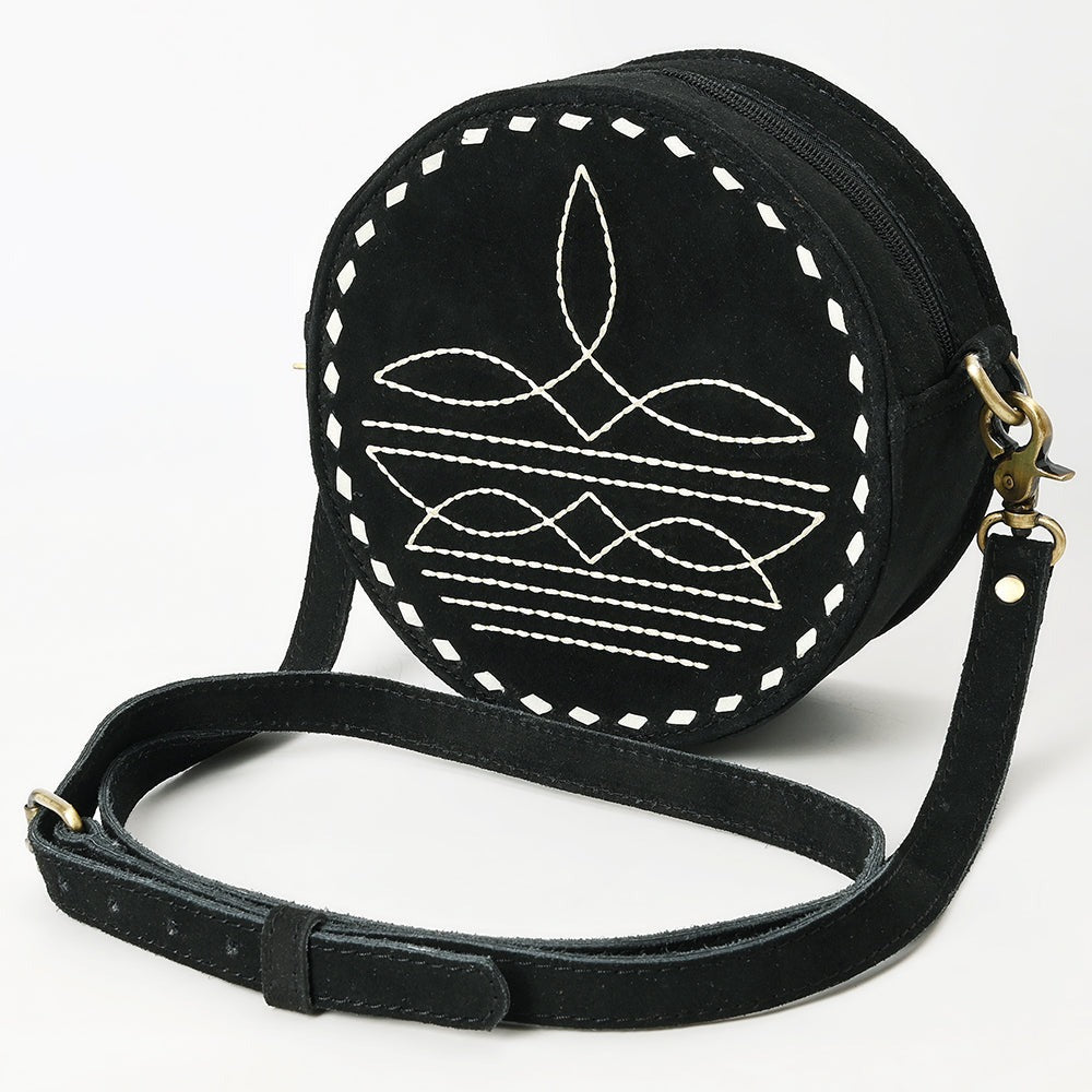 The Boot Stitch Cutie Round Purse in Licorice by American Darling