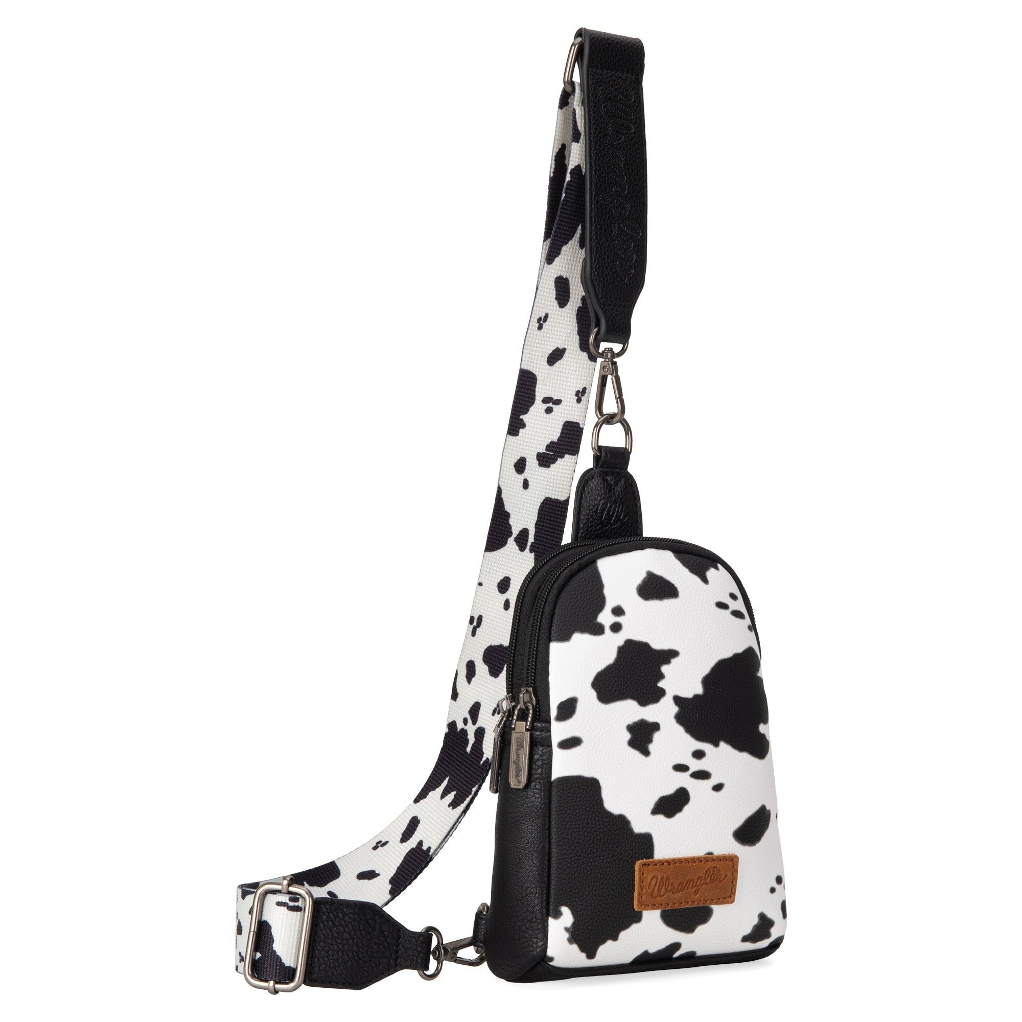 The Dairy Delight Crossbody Sling Bag by Wrangler in Black/White
