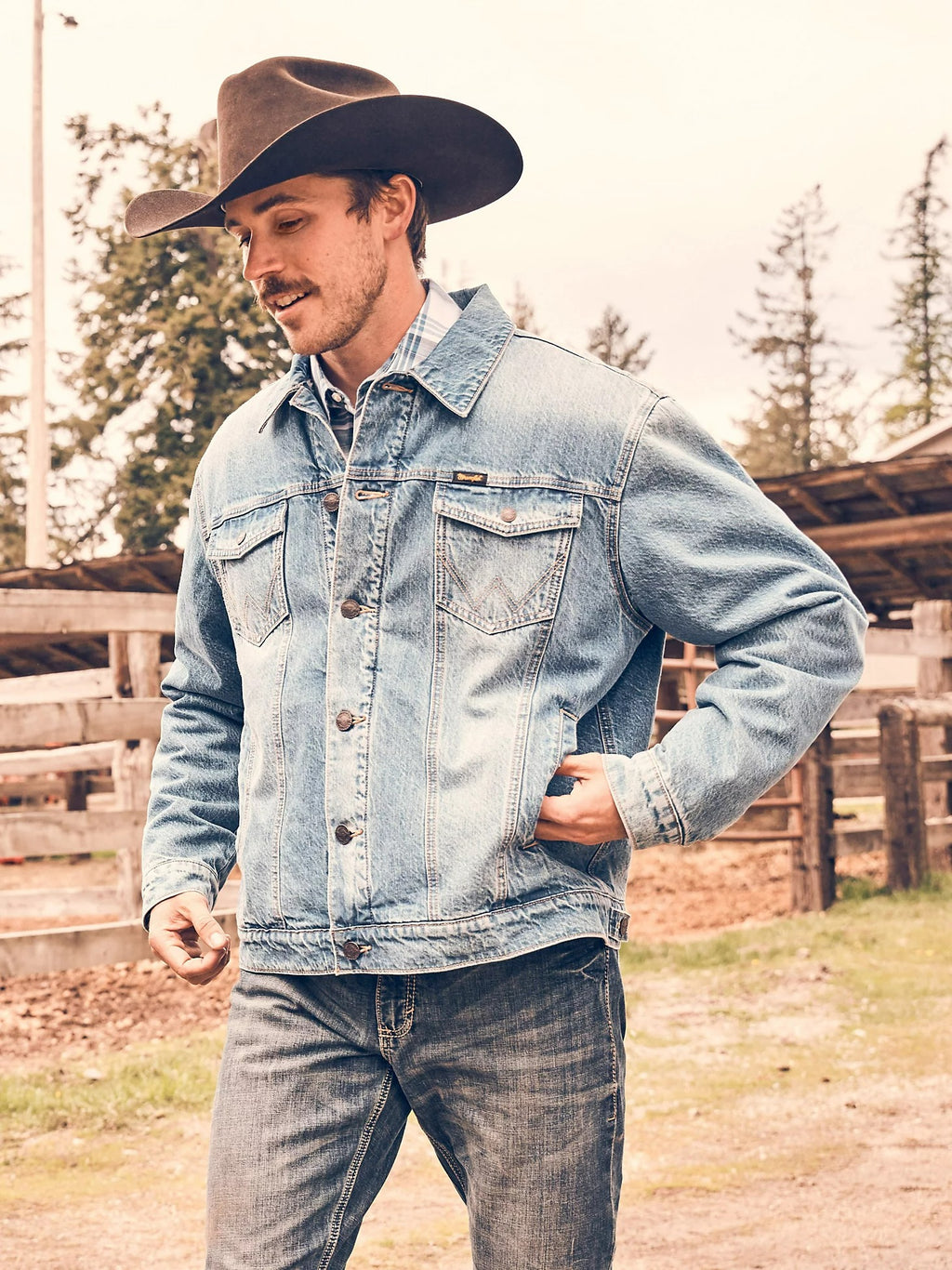 Lined Rodeo Night Men's Denim Jacket by Wrangler