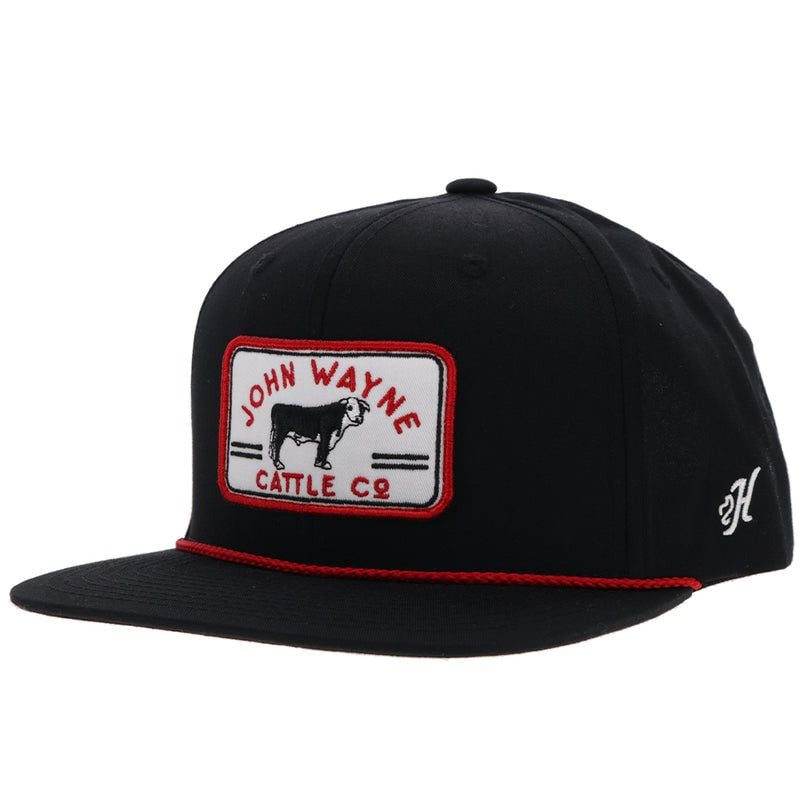 John Wayne Cattle Co. Old School Hat by Hooey Black/Red