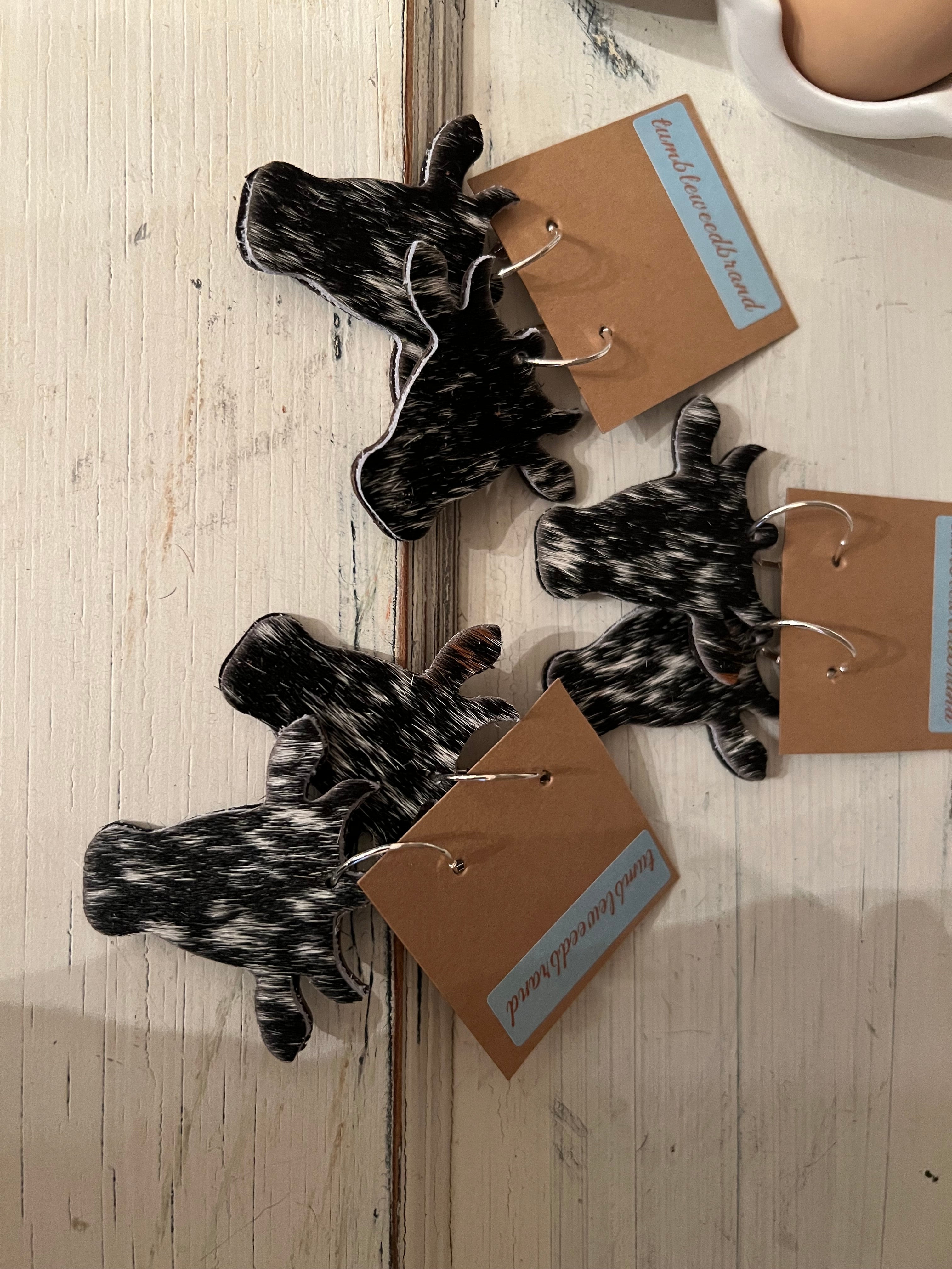 Salty Heifer Cowhide Earring - Black/White