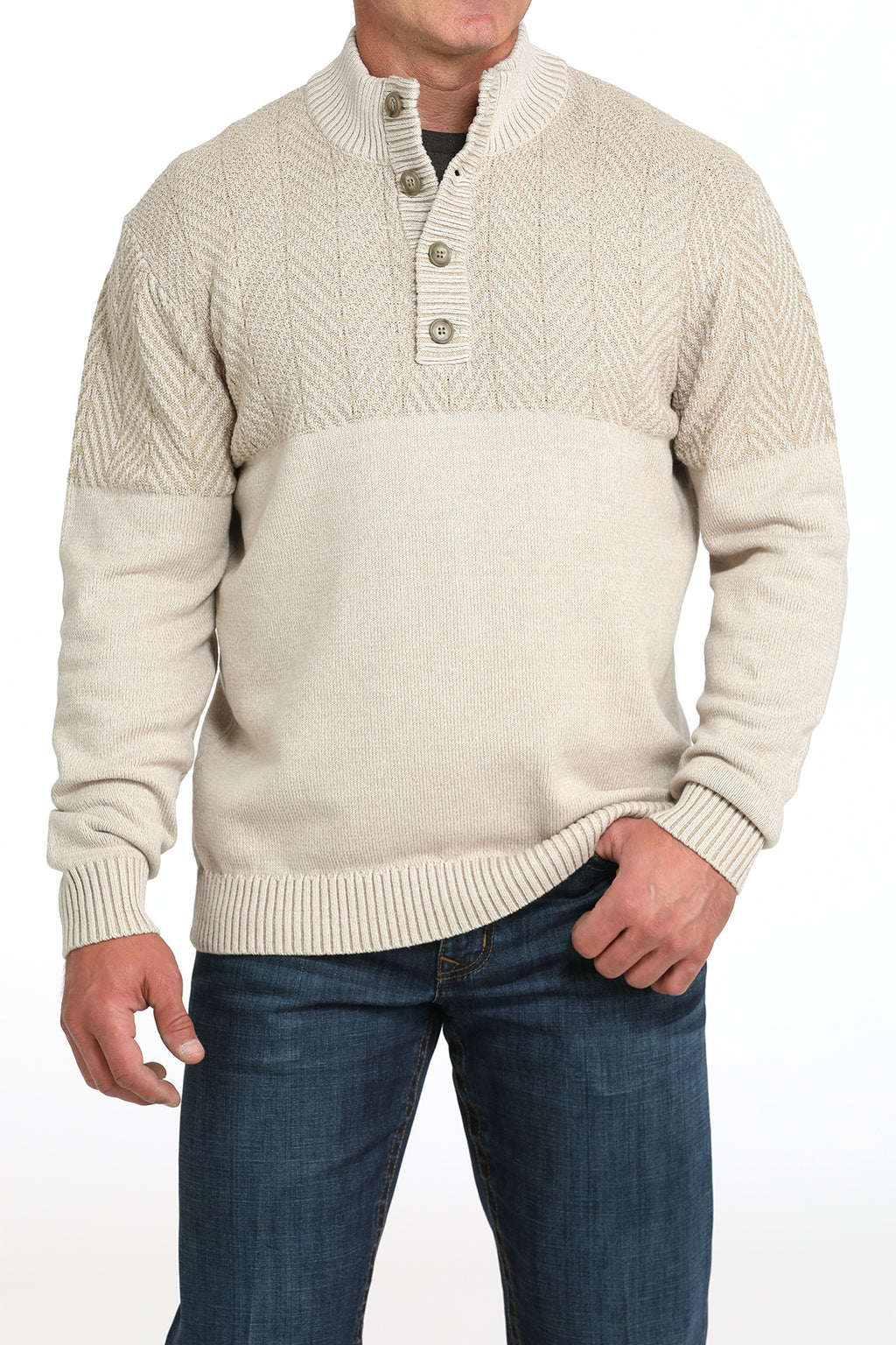 The Houston Men's Quarter Button Sweater by Cinch