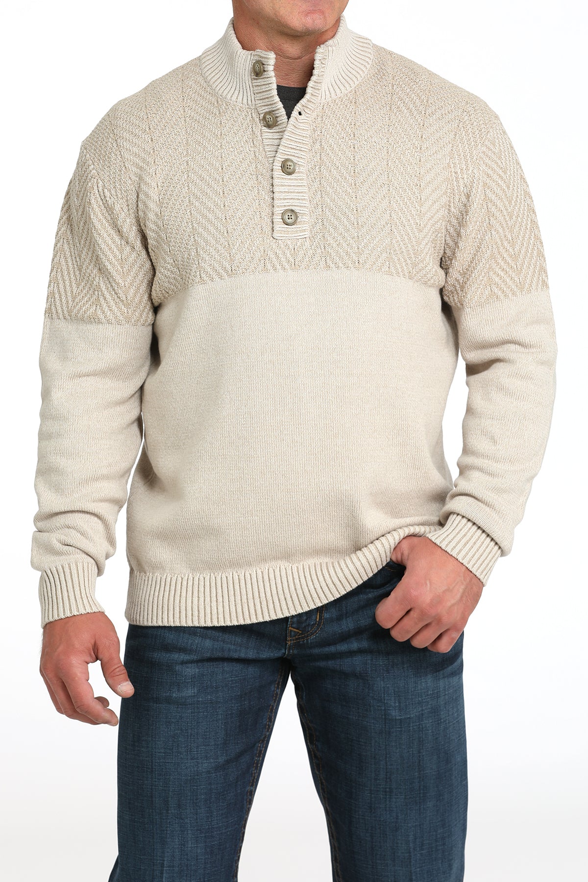 The Houston Men's Quarter Button Sweater by Cinch