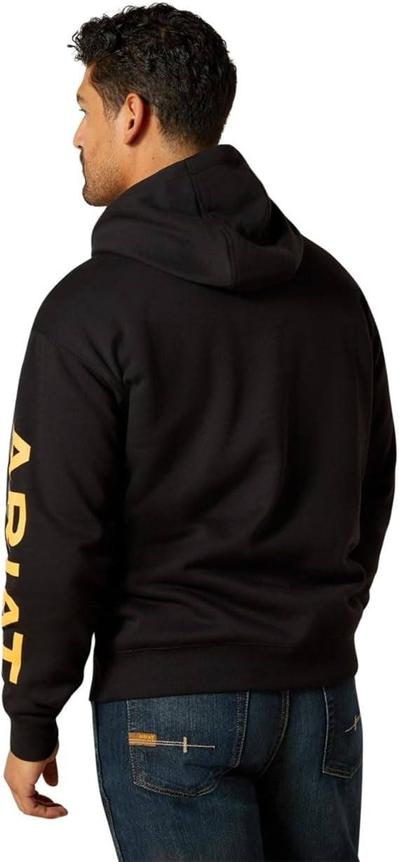 Ariat Men's Rebar Black Lightweight Logo Hoodie