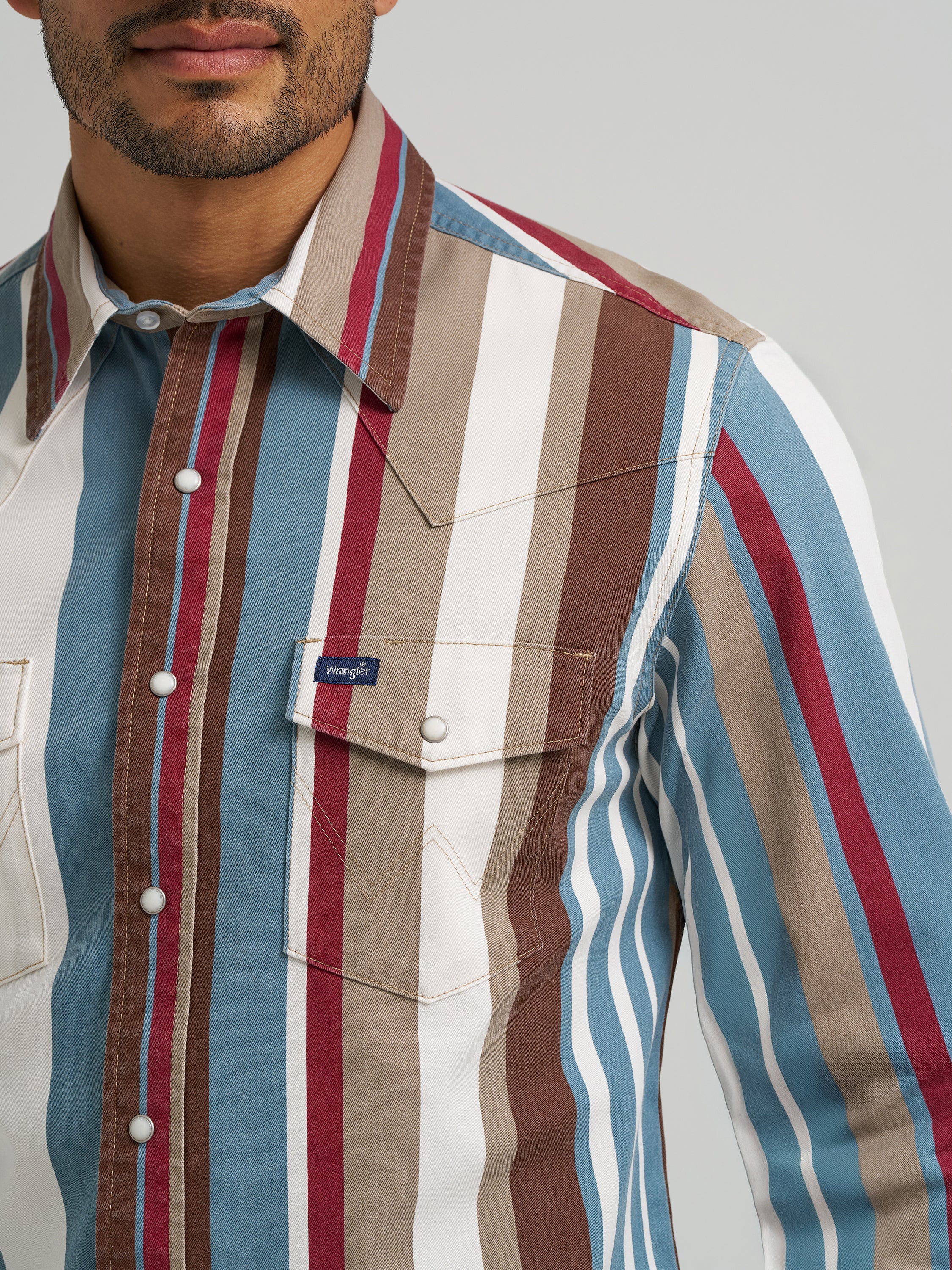 The Cow Camp Brushpopper Pearl Snap Shirt by Wrangler