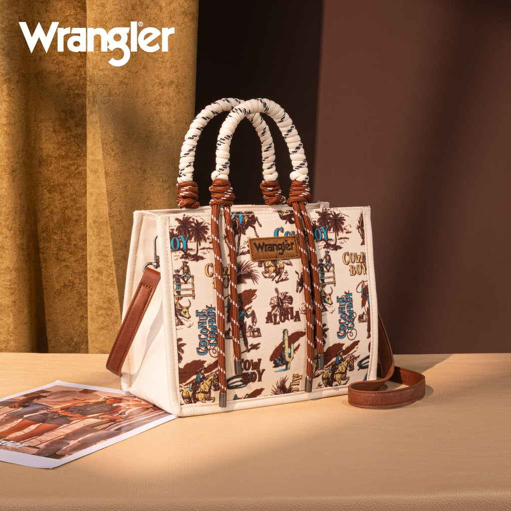 The Coconut Cowboy Wrangler Mini Rope Tote Purse in Tan
