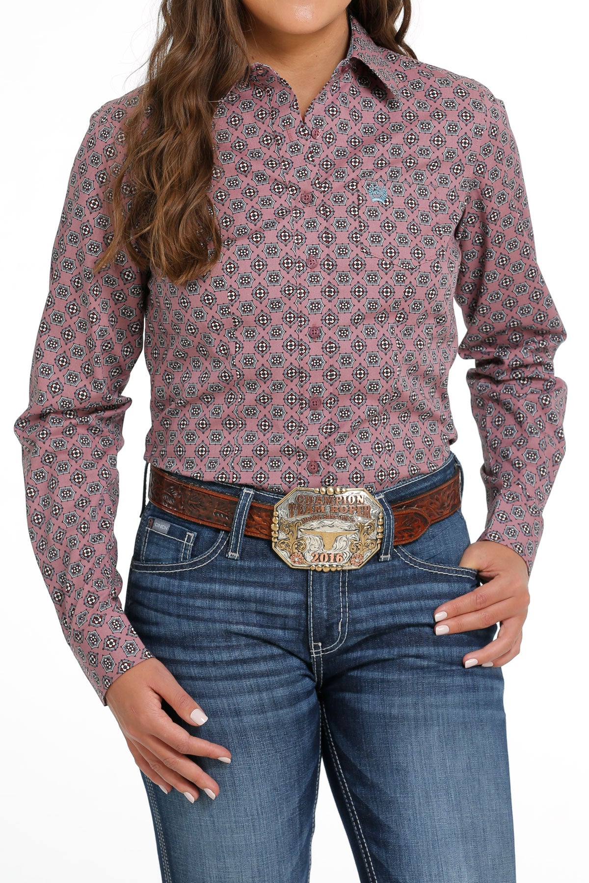 The Jacey Ray Ladies Cinch Button Up Shirt