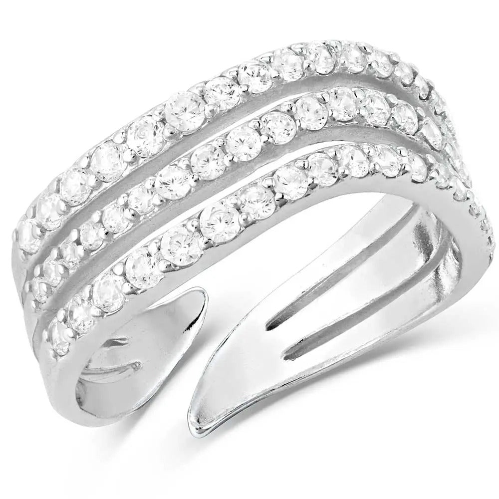 The Calm Waters Crystal Open Ring by Montana Silversmiths