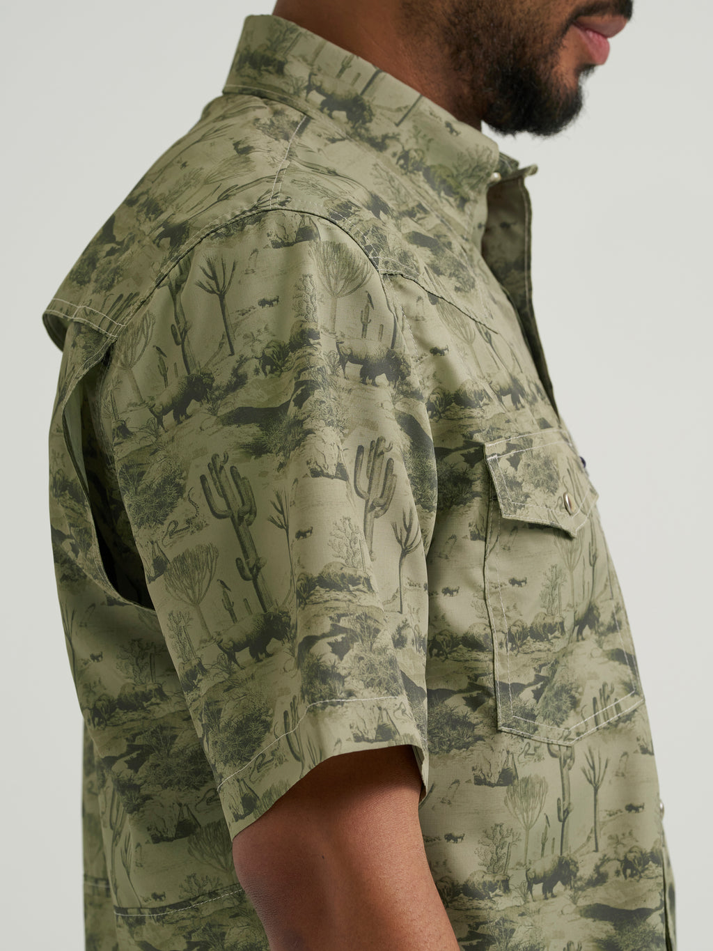 Olivine Performance Men's SS Pearl Snap Shirt by Wrangler