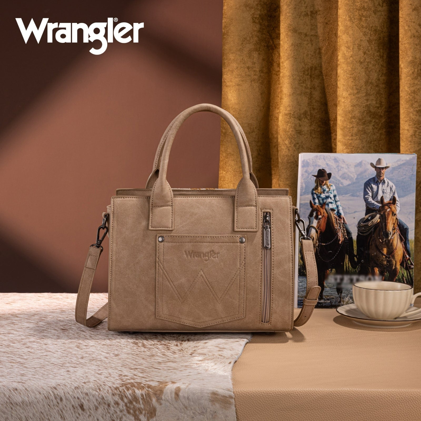 The Alexandra Wrangler Mini Tote Purse in Tan