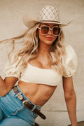 Thelma Sunglasses in White by American Bonfire