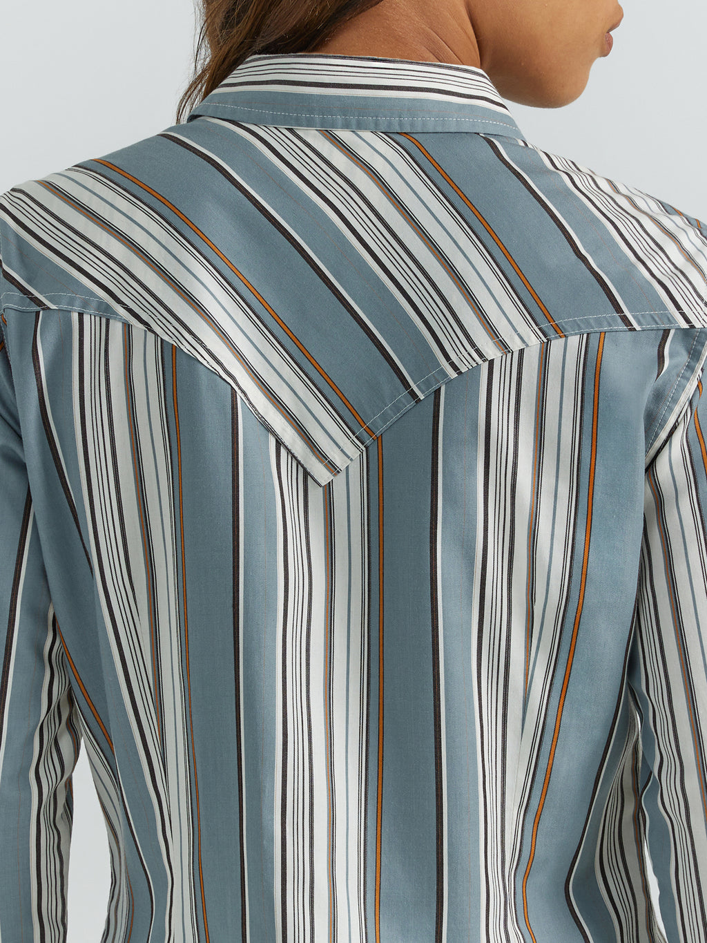 The Jaelynn Striped Pearl Snap Shirt by Wrangler